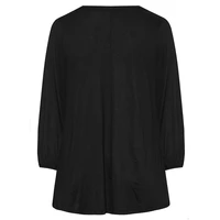 Plus Size Long Sleeve Spring Autumn Elegant Swing Top Women Pleated Front Loose Black Tunic Large Size Casual Blouse 6XL 7XL 8XL - Image 5
