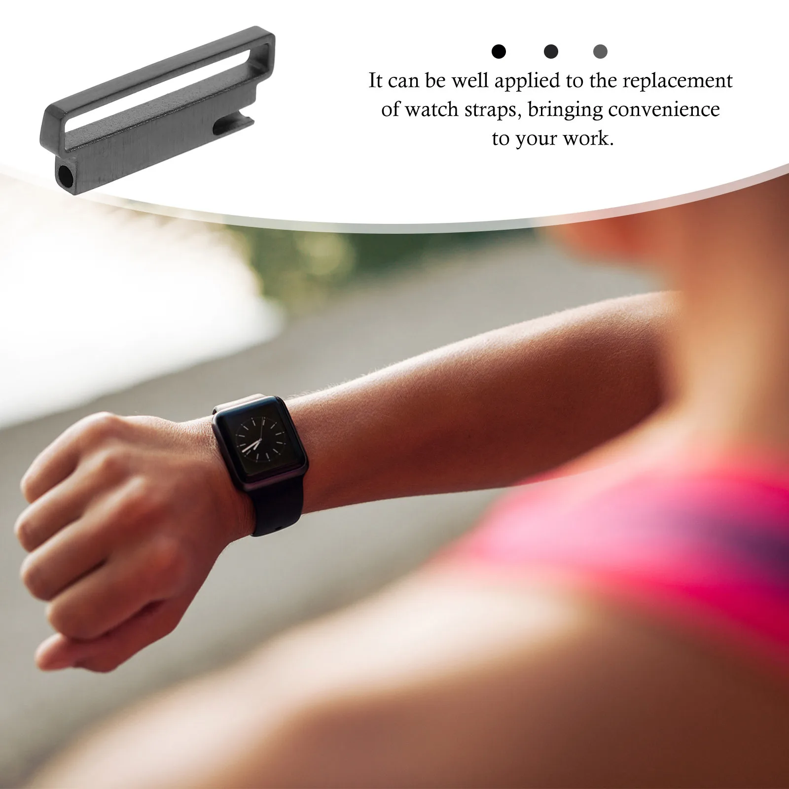 Adaptador de correa de reloj de acero inoxidable, conector de repuesto para correa de reloj inteligente, conexión de correa de reloj de ajuste seguro y duradero, 4 Uds.