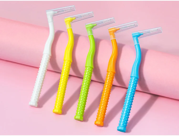 Super Deer 0,7-mm-L-förmiger Interdentalbürste mit weichen Borsten, Interdental-Zahnbürsten zur Reinigung zwischen den Zähnen, geeignet für Zahnspangen. – Detail 11