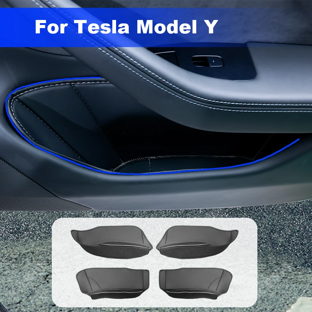 

For Tesla Door Side Storage Organizers Highland Waterproof Box Pocket Slot Tray Protector Accessories For Tesla Model 3 Y
