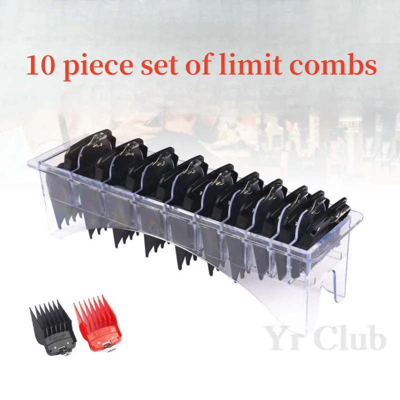 10Pcs/Set Black Limit Comb For Wahl Electric Clipper Guards Barber Professional Hair Cutting Guide Combs Red Positioning Caliper