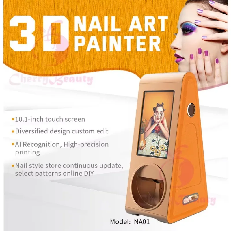 Portable Smart 3D Nail Art Printer Electric Power Source DIY Custom Pattern Finger Sticker Mobile Nail Printing Machine