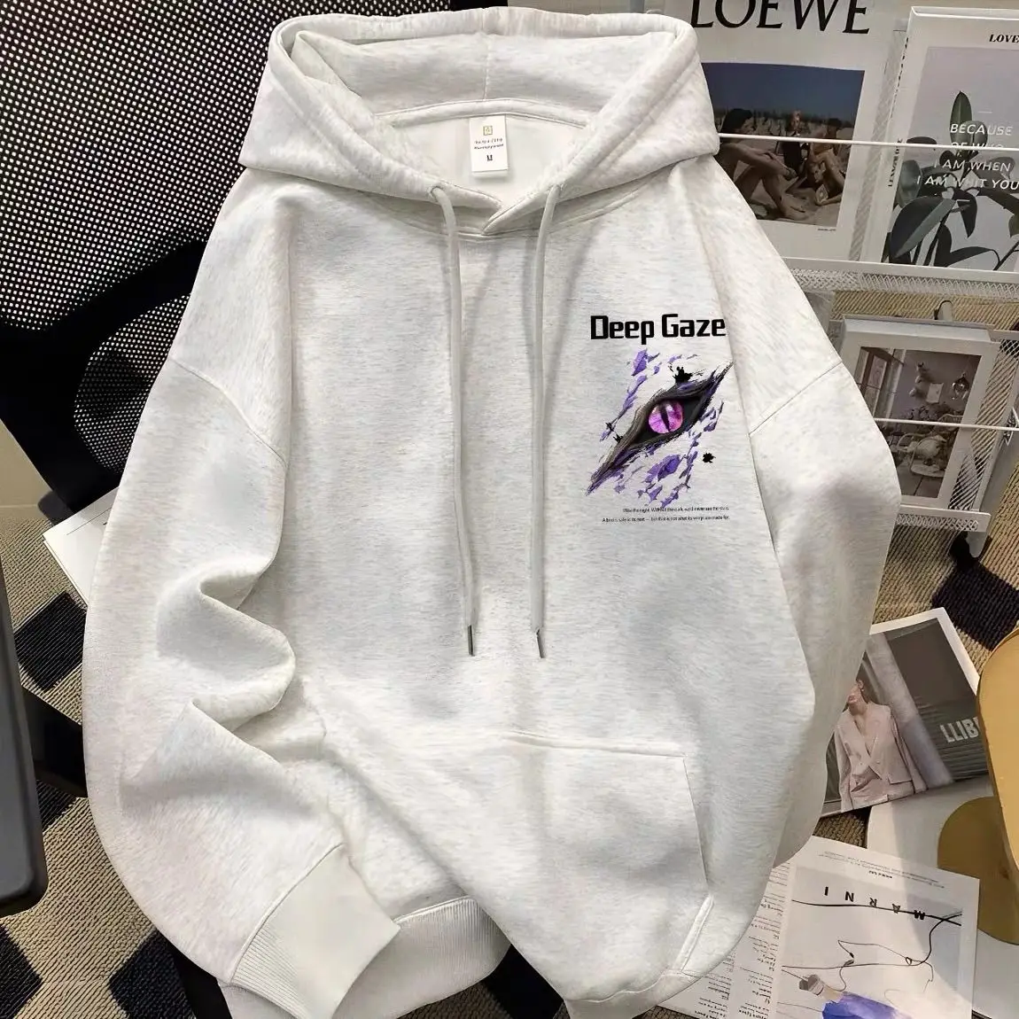 سويت شيرت بقلنسوة بنمط التنين الداكن الأمريكي للرجال والنساء، سويت شيرت فضفاض بتصميم الهيب هوب لخريف وشتاء GX