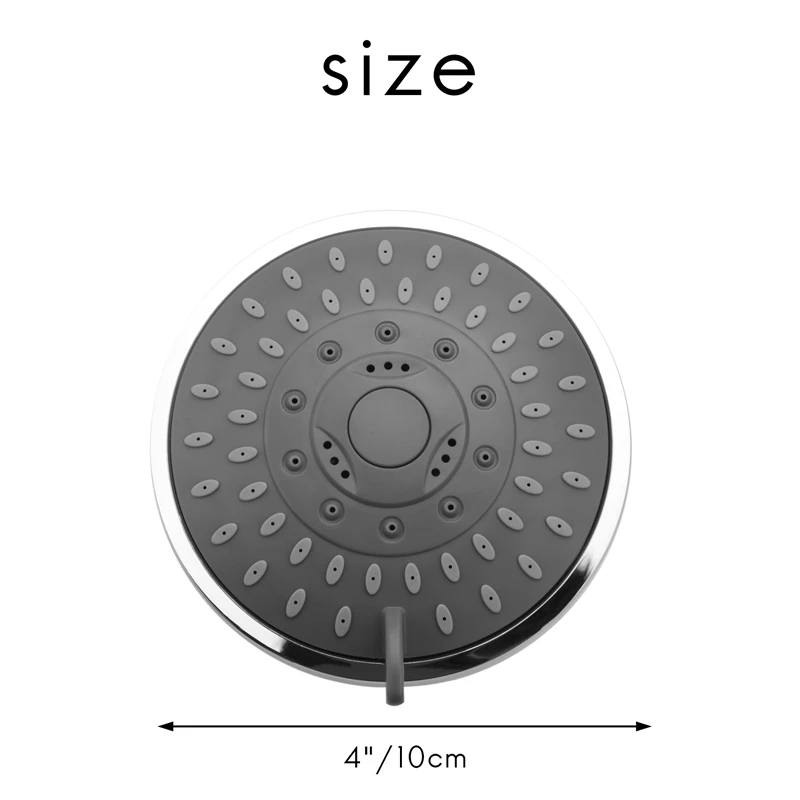 高圧固定シャワーヘッド,大流量シャワー,5つのスプレー設定,調整可能なバスルーム,4インチ