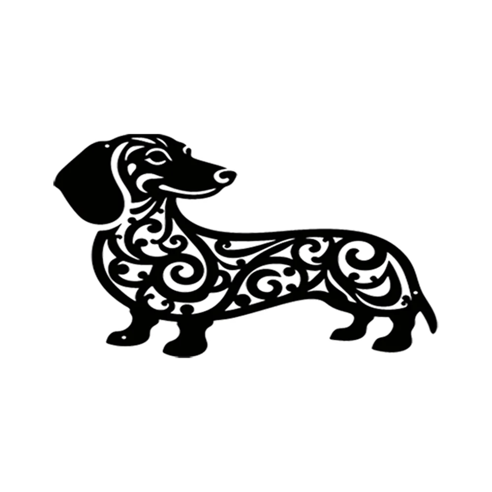 

Металлическое настенное искусство с собакой таксы из черного железа — современный декор для дома и улицы для гостиной, спальни, ванной комнаты, сада, патио