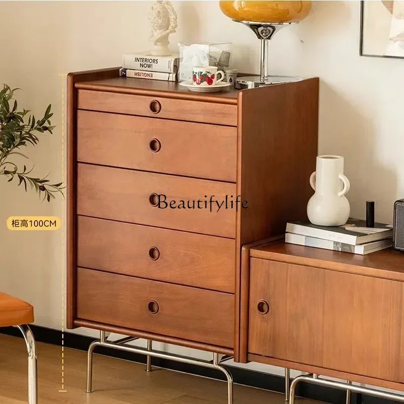 

jj LSolid wood chest storage retro cabinet