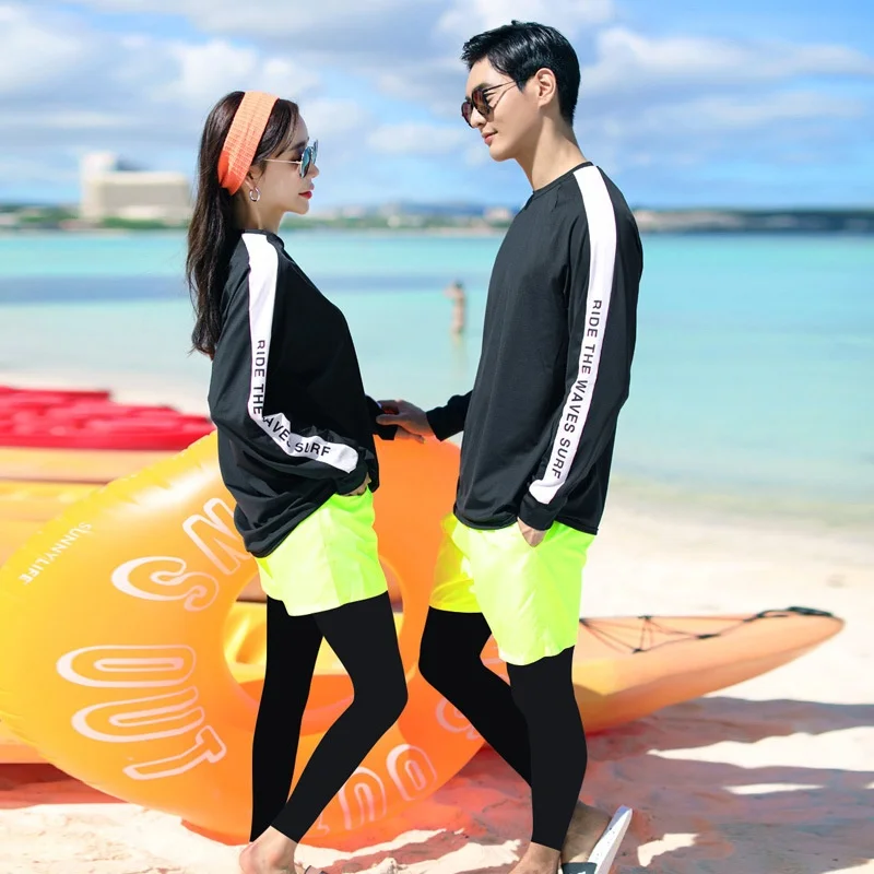 Long Sleeve Rash Guard  Women's Men's 3pcs/set Sun UV Protection Quick Dry Swimwear Wetsuit Surfing Fishing Tracksuit Full Body