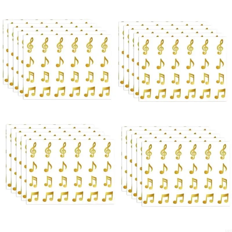 20 Sheets Glitter Music Note Sticker Adhesive Decal Label For Classroom Activity X3UC