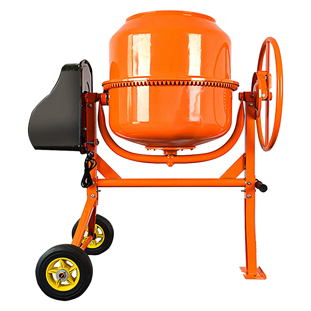 Mezcladores de hormigón eléctricos portátiles de 70L y 260L, mezcladores móviles populares de alimentación de cemento para granja y hogar para la industria de la construcción