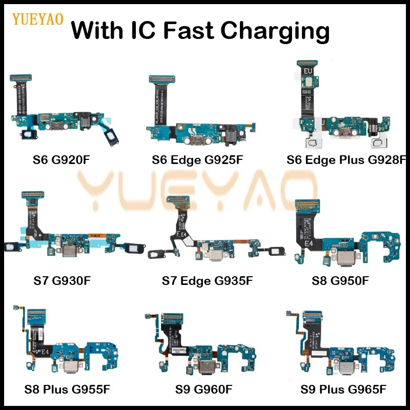 GEFEBSI Charging Port Flex For Samsung Galaxy S6 S7 Edge S8 S9 PLUS G920F G925F G928F G930F G935F G950F G955F G960F USB Charging