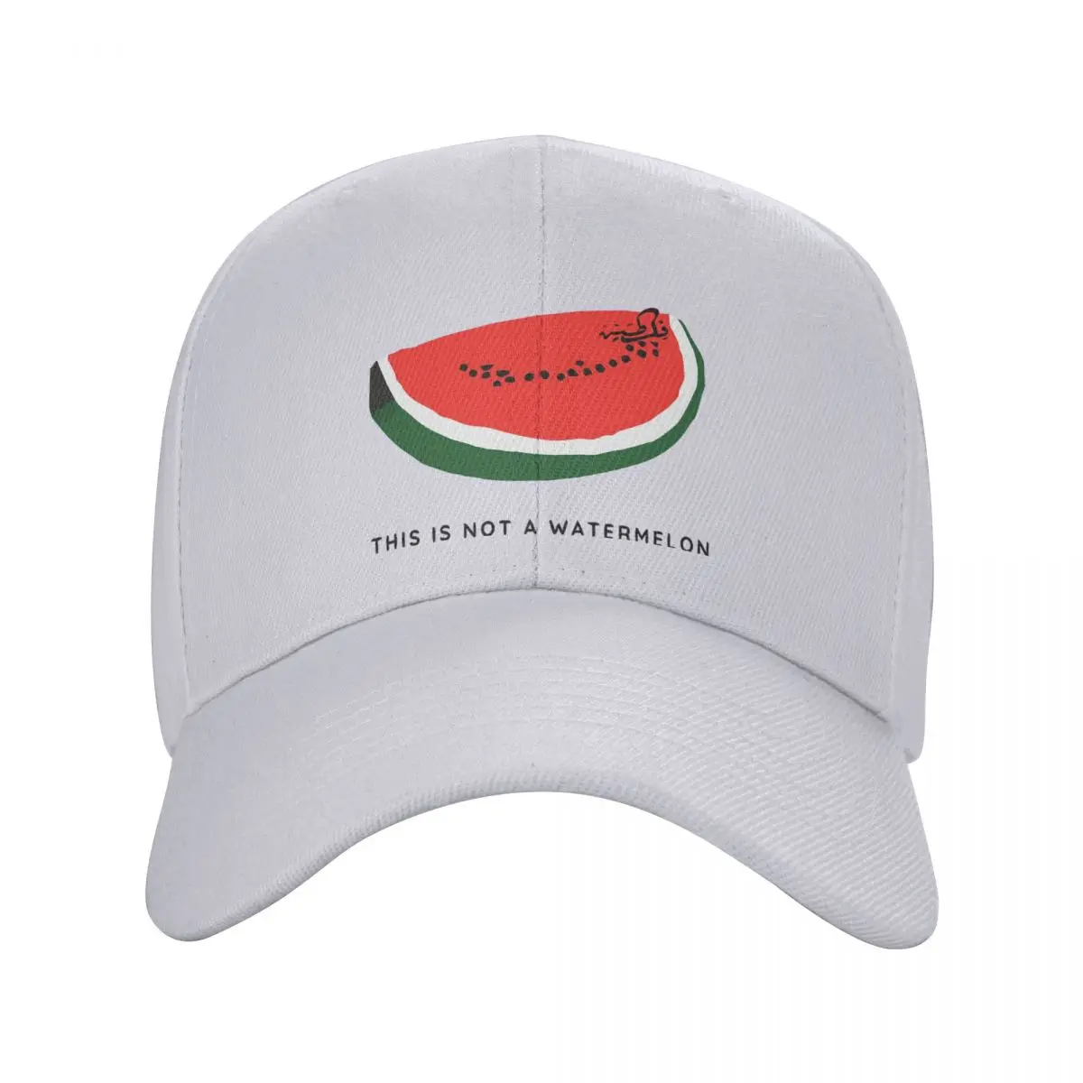 This Is Not A Watermelon Baseball Caps Leisure Headwear For Unisex Parody Magritte Watermelon Sun Hat Adjustable Fit