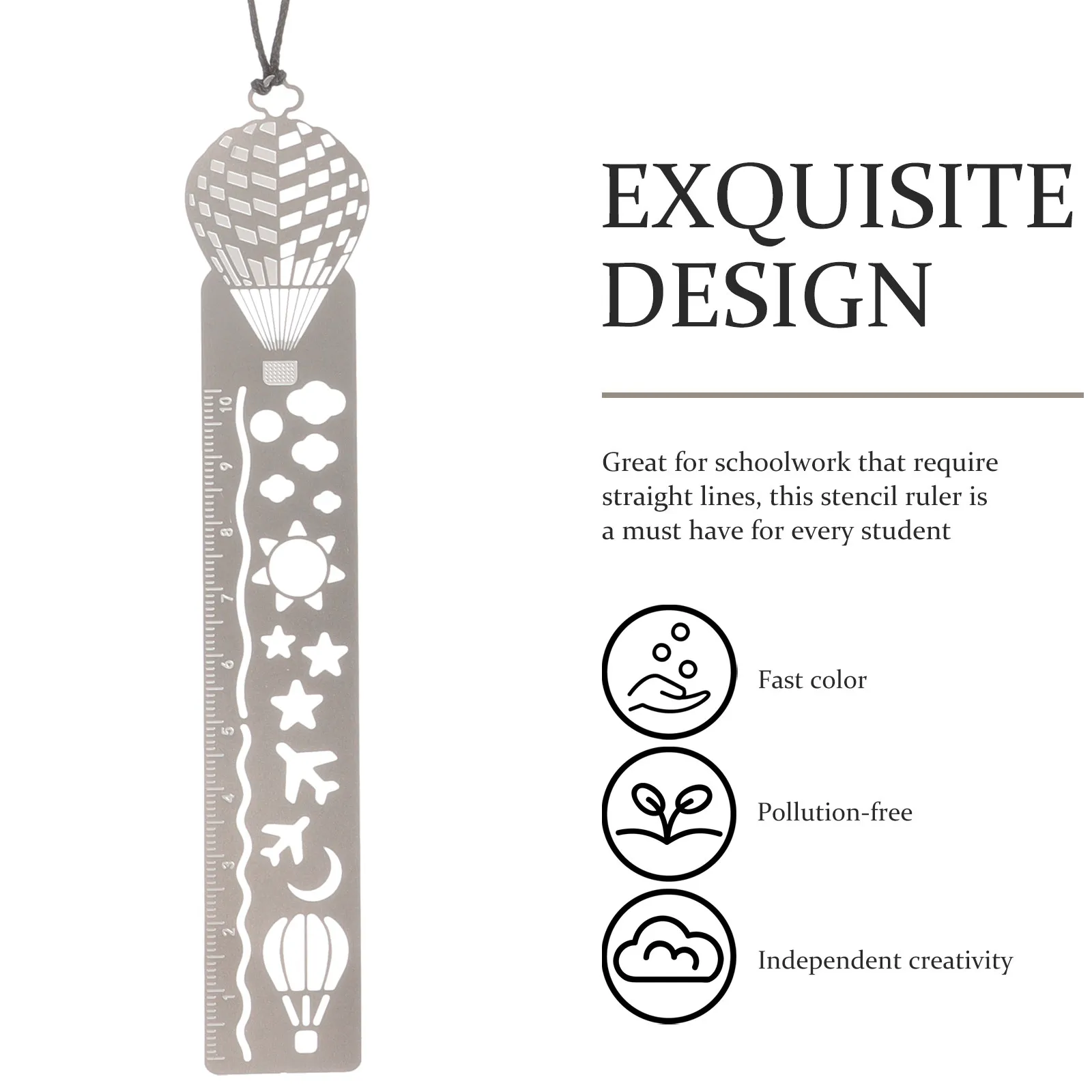 

8Pcs Hollow Drawing Bookmark Ruler Stencils Metal Creative Kids Student Stationery Schoolwork Tool Bookmark Stencil