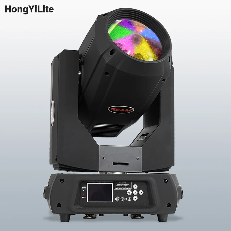

HongYiLite Professional Moving Head 350W Discharge Beam Light 17 Gobos Gobo Shake LCD Touch 8+16-Face Prism For Concert Tour DJ