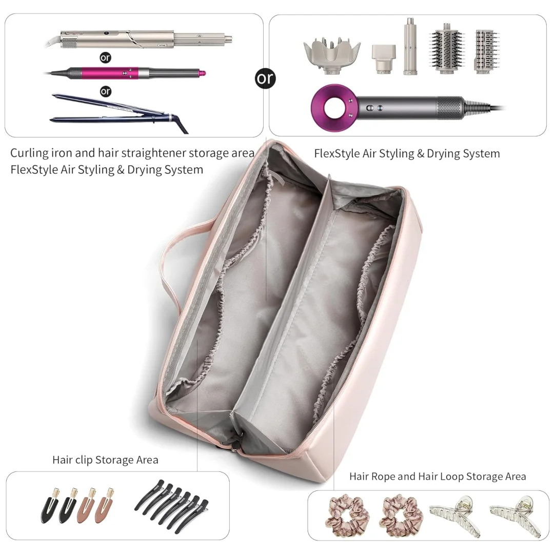 Custodia da viaggio per Dyson Airwrap Styler, borsa da viaggio con ampia apertura compatibile per Shark Flexstyle Air Styling