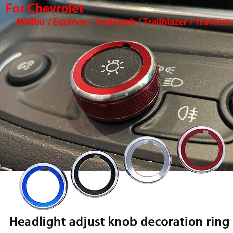 Auto Scheinwerfer Einstellen Knopf Dekoration Ring Metall Abdeckung Für Chevrolet Malibu Equinox Trailhawk Traiblazer Traverse Innen Trim