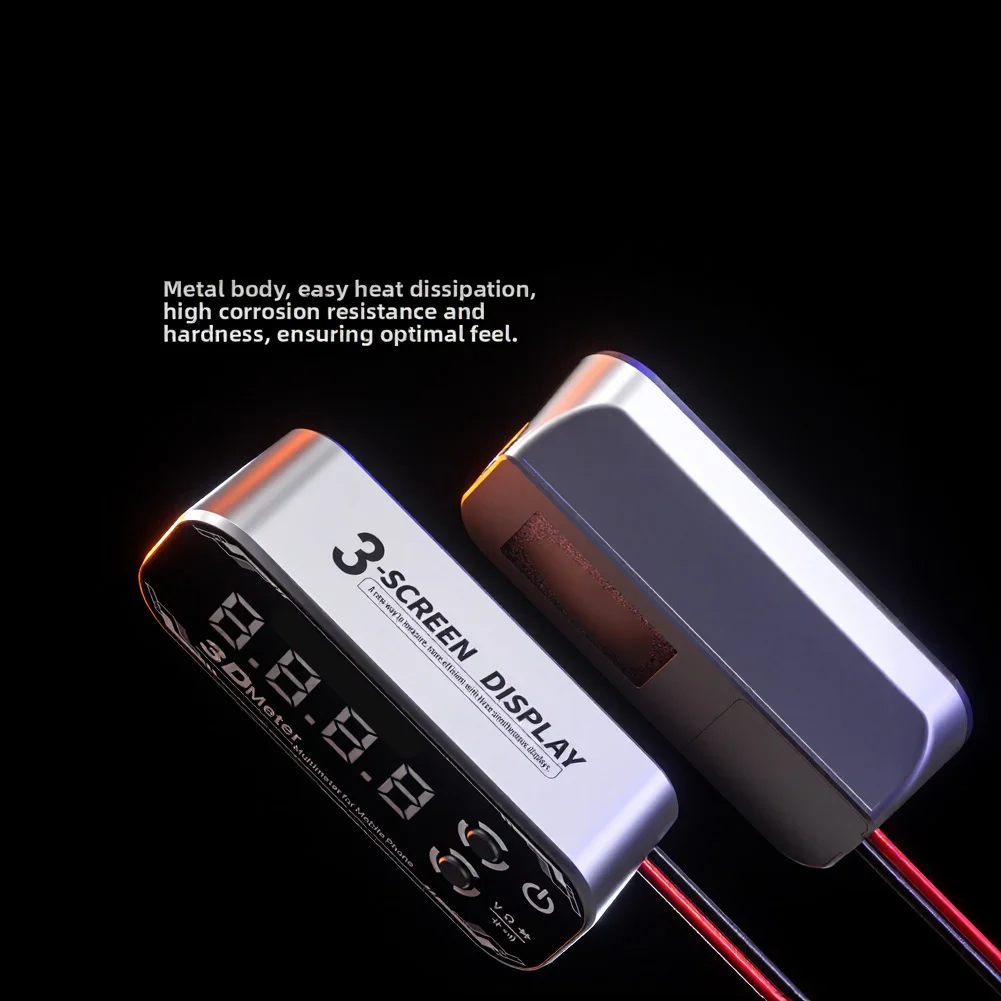 Triple Display Digital Multimeter for Electronic Technicians Featuring Voltage Resistance Capacitance Readings