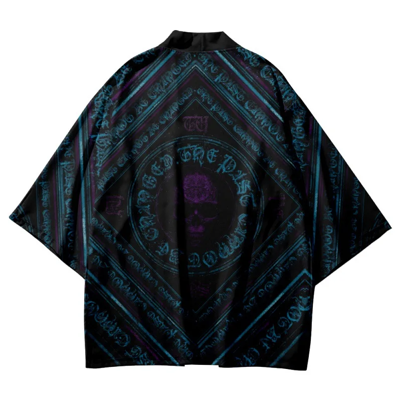 

Geometry Print Samurai Shirt Clothing Traditional Haori Kimono Women Men Japanese Asian Streetwear Cardigan Yukata Cosplay