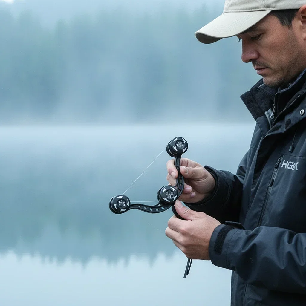 Fishing Knot Tool for Leader Line, Adjustable Angle Durable Aid for FG GT RP Knots, Fast Tying Assistant