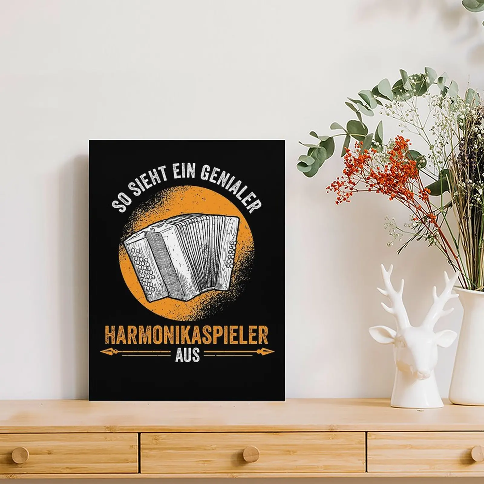 هارمونيكا لاعب هدية الأكورديون قماش اللوحة المرآب اللوحة لوحات مضحكة خلق لوحات جدار مؤطرة