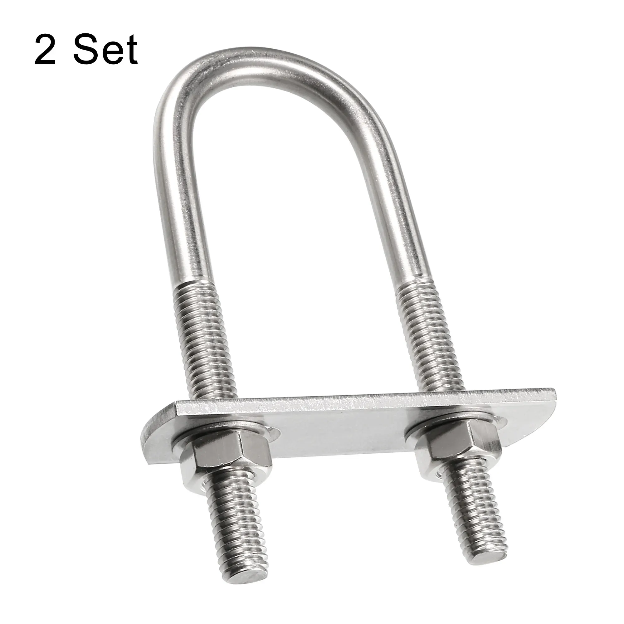 1/2/4 Set 27mm 32mm 35mm 36mm 44mm 52mm Inner Width Round U-Bolt M6 M8 304 Stainless Steel with Nuts Plate Washers
