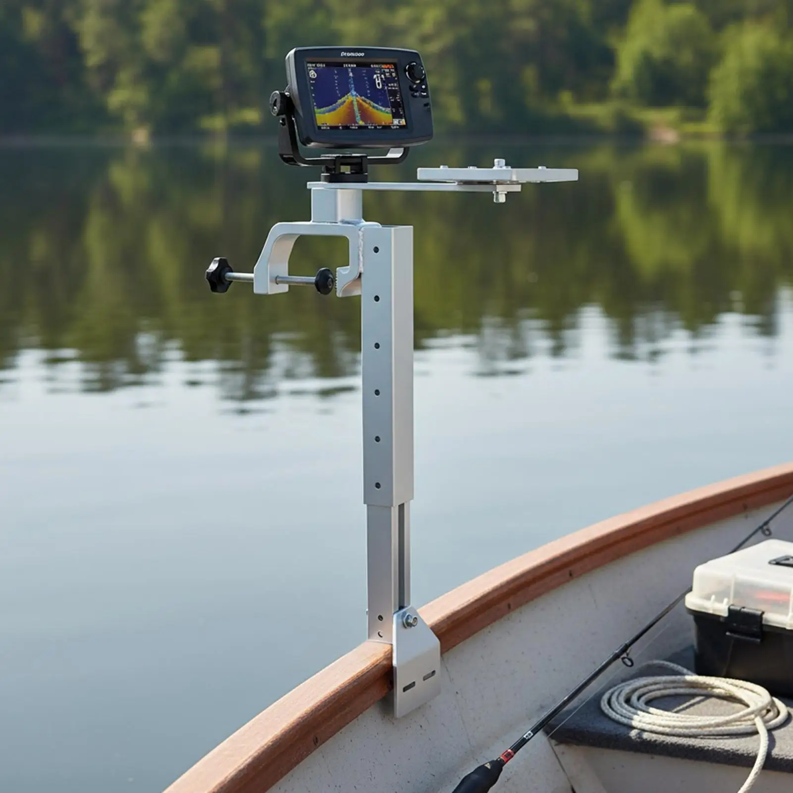 Kayak Fish Finder Mount Height-adjustable 360-degree Rotating Equipment Fish Finder Holder For Boat Outdoor Water Track Rail