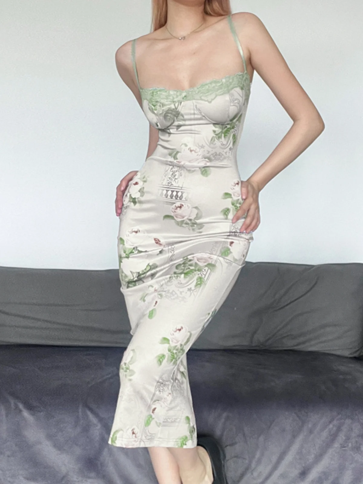 غريب دفع رومانسية Ele Low-Ne روز طباعة حزام التخسيس الدكتور المرأة منتصف طول ألف خط تنورة Sle الصيف الدكتور #4