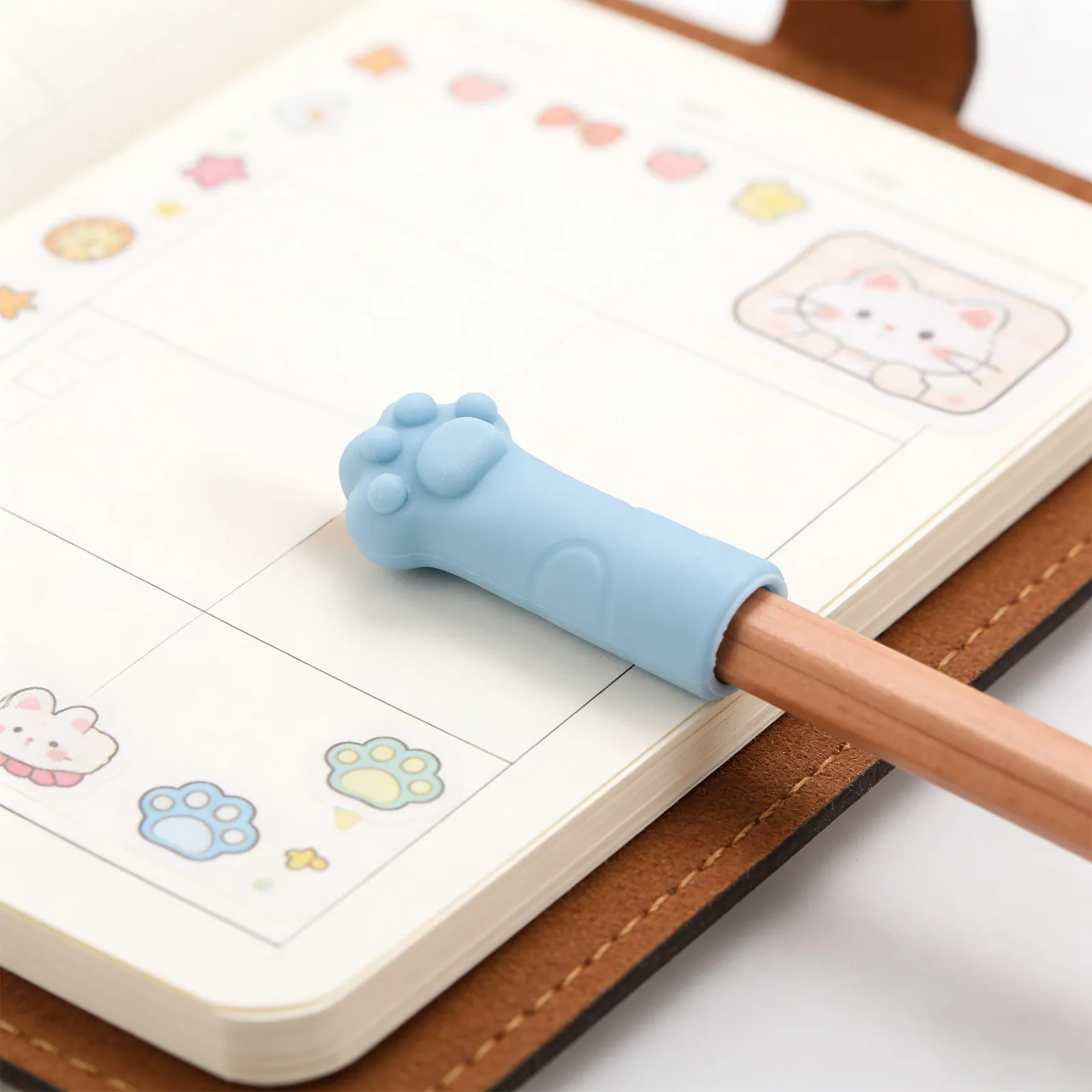 50pcs Multicolour Pencil Protective Cover Cat Paw Silicone Pencil Head Cover Paw-Shaped Pen Caps Soft Silicone Pen Caps