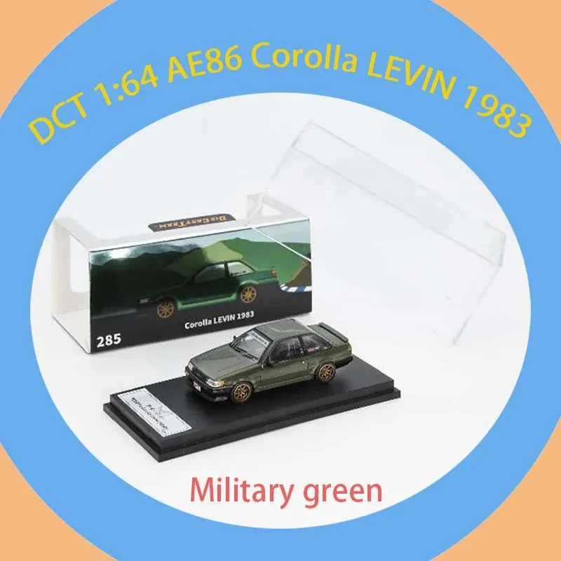 

DCT Diecast 1:64 Scale AE86 Corolla LEVIN 1983 Military green Alloy Car Model Ornament Souvenir Display Collection Hobby Gift