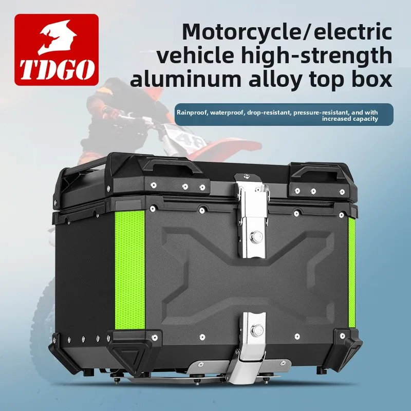 

Motorcycle aluminum alloy tail box, trunk, rider scooter electric vehicle metal toolbox, quick-release, large capacity, universa