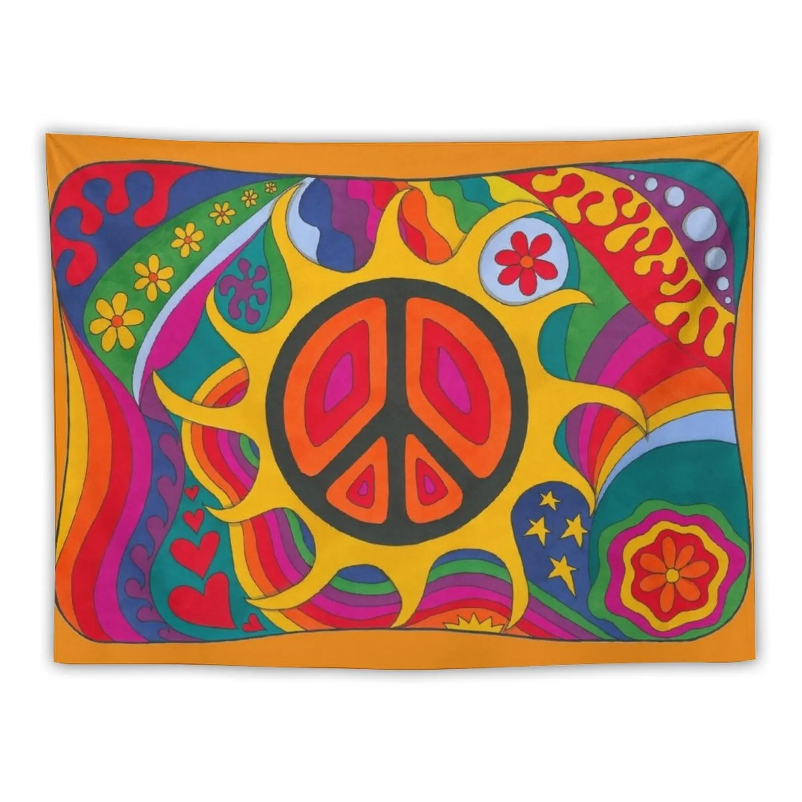 

Psychedelic Flaming Peace Tapestry Bedroom Decor Room Decorator Home Decoration Accessories Living Room Decoration Tapestry