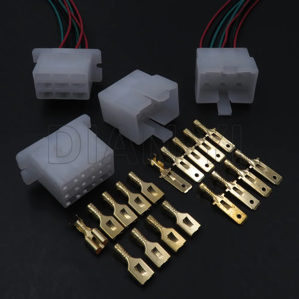 

1 Set 9 Way 6.3 Series Car High Current Unsealed Wire Connector 6120-2093 6110-4593 AC Assembly Auto Plastic Housing Socket