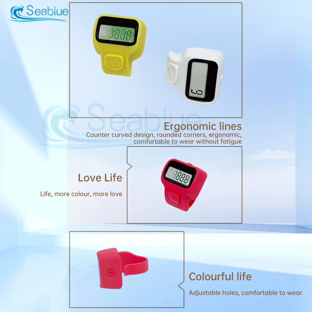 4 Color LED Digital Row Counter 5 Digit Display Counter Clicker Handheld Number Click Counter Finger Tally Counter