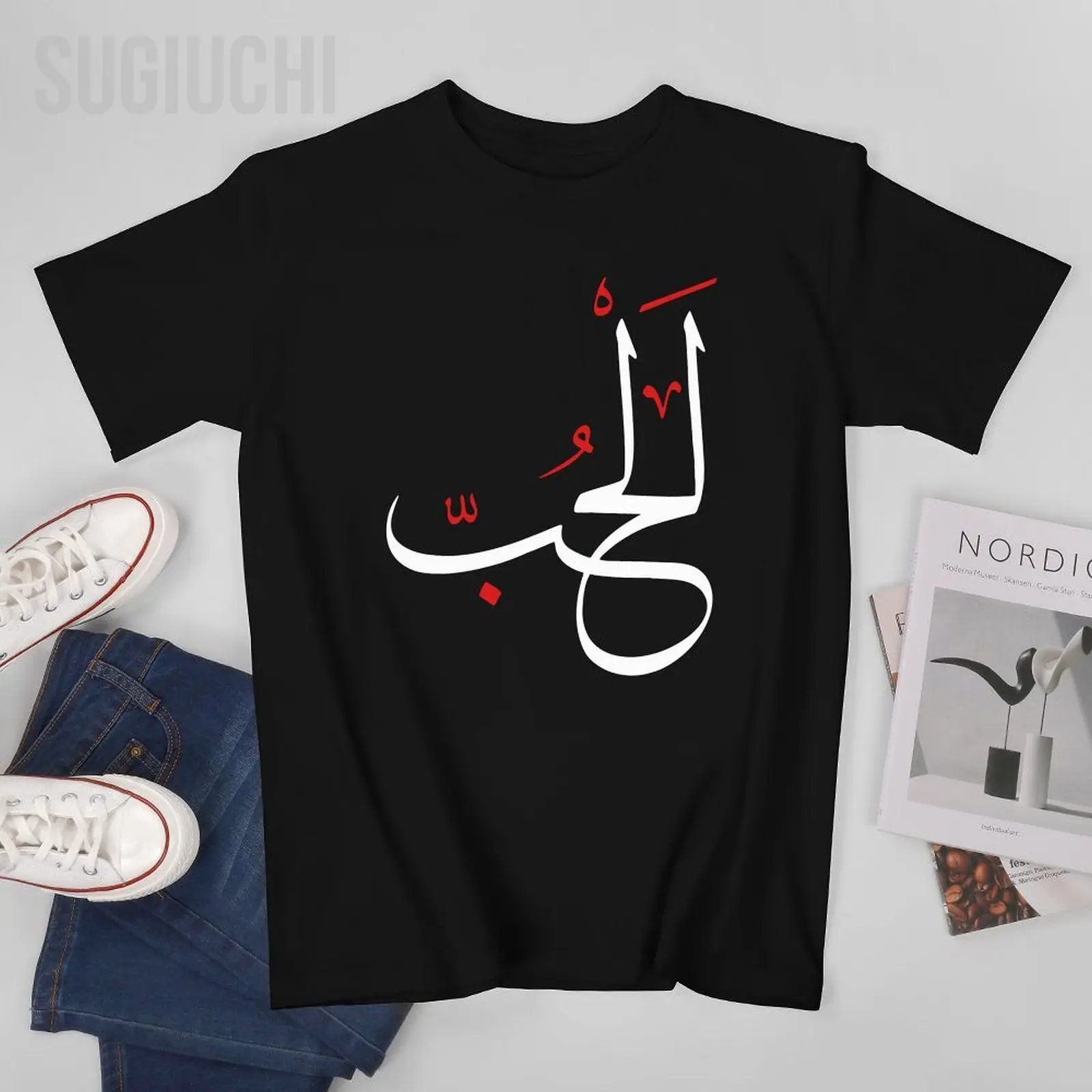 Men Arabic Calligraphy Art - LOVE Tshirt Tees O-neck T Shirts Women Boys 100% Cotton Short T-Shirt Unisex All Seasons