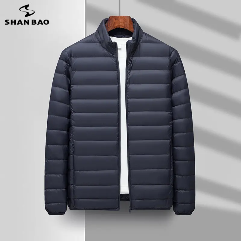 

2022 Autumn Winter Clothing Men Lightweight Warm Casual Nylon Down Jacket 90% White Eiderdown Simple Youth Fitted Down Jacket