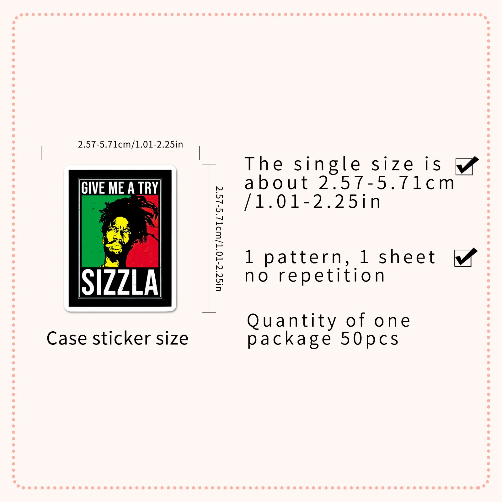 50pcs Reggae Cool Trendy Music Art Computer Mobile Phone Stationery Stickers - view 2
