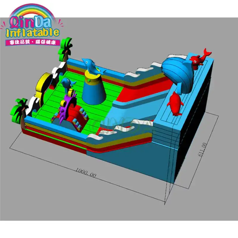 Giant Inflatable Jumping Castle With Slide ,Bouncer Inflatable Amusement Park