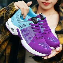 Sneakers for Women's Casual Lace-up Breathable Mesh Running Shoes Soft Sole Light Sports Shoe Plus Size 42