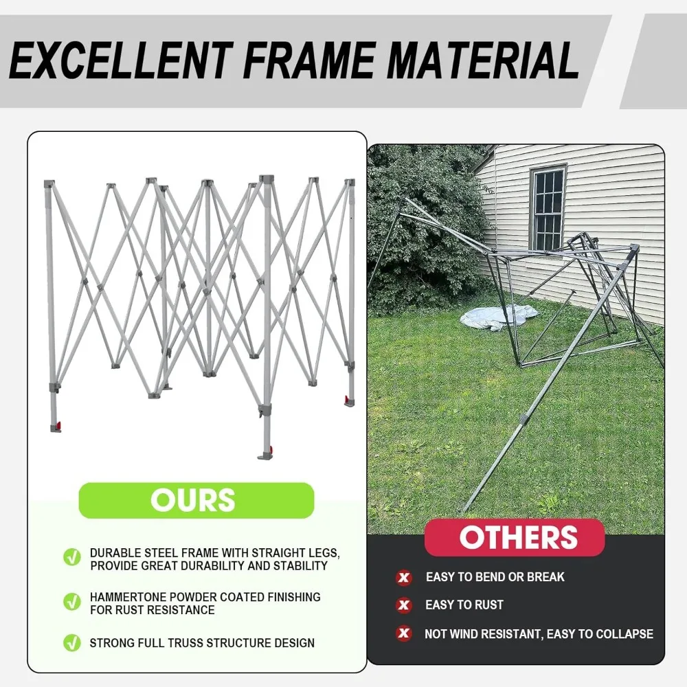 Standard  Patio Pop Up Canopy Tent for Outdoor Events Commercial Instant Canopies with Heavy Duty Roller Bag