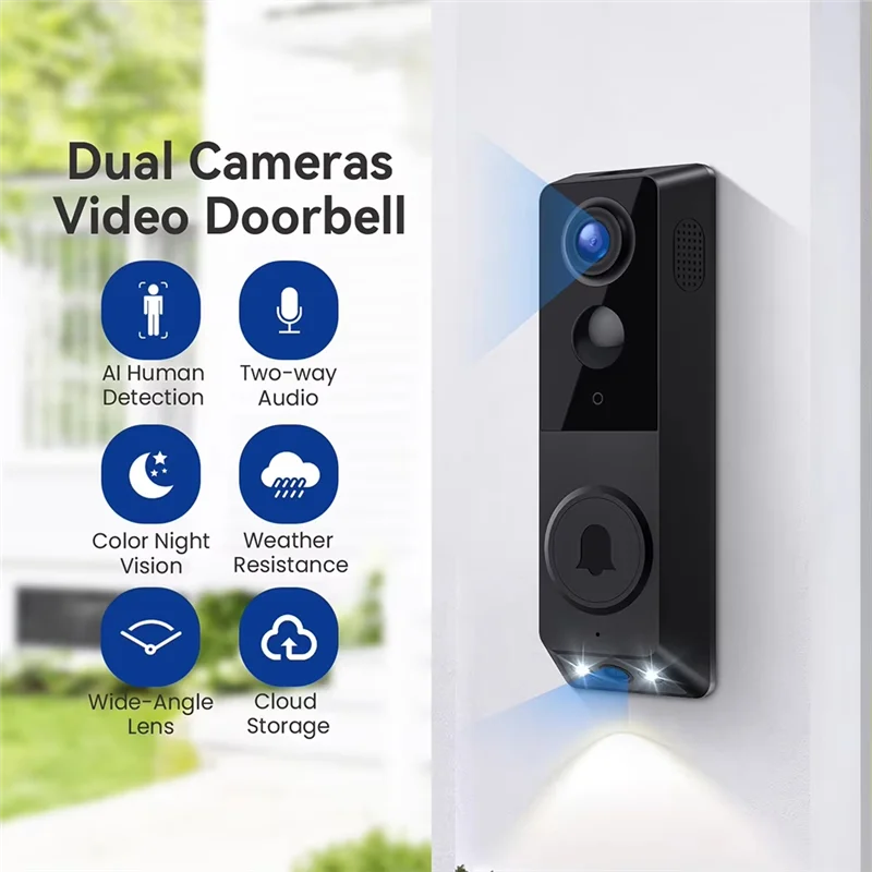 ABUL-720P Video Doorbell Camera Color Night Vision Wireless Surveillance Camera Intercom Doorbell For Friend Gift