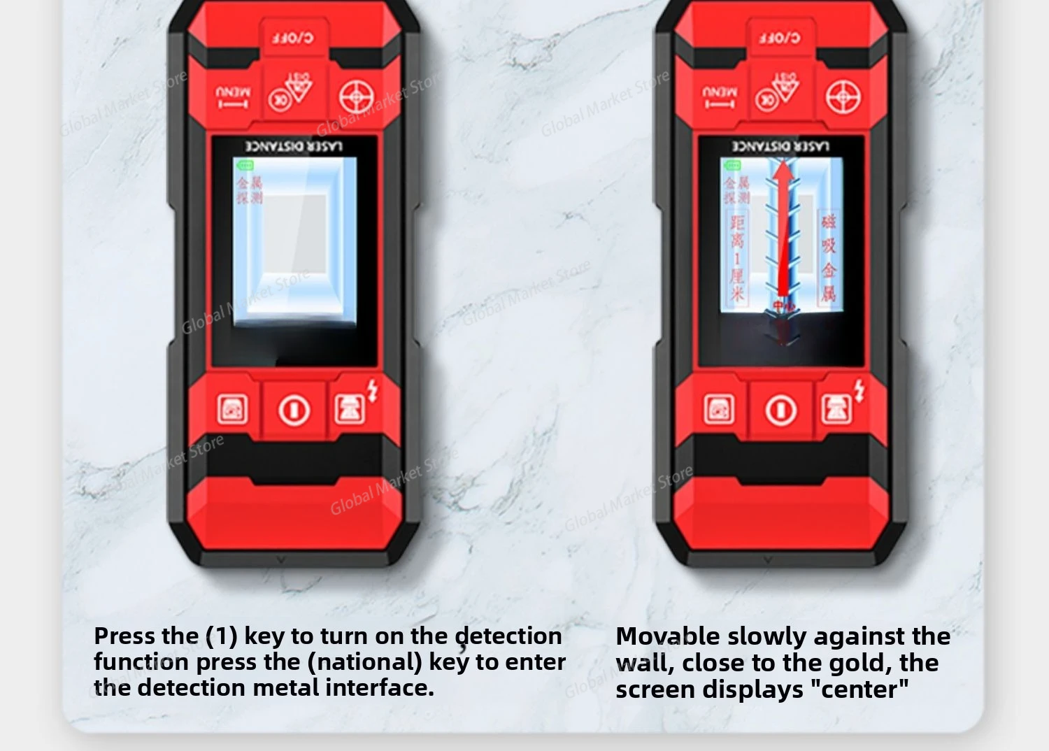 Für Delixi-Wanddetektoren, ein multifunktionales Gerät zum Scannen von versteckten Stahlstäben und Metallen in Beton DLX-MDK-3101K