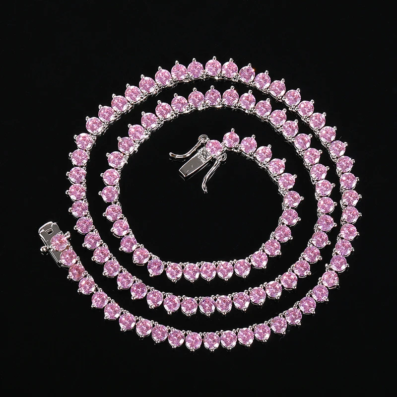 

Широкий зубец 4 мм AAA CZ Stone Hip Hop Bling Iced Out 1 Row с кубическим цирконием Теннисная цепочка Чокеры Ожерелья Женщины Мужчины Ювелирные изделия