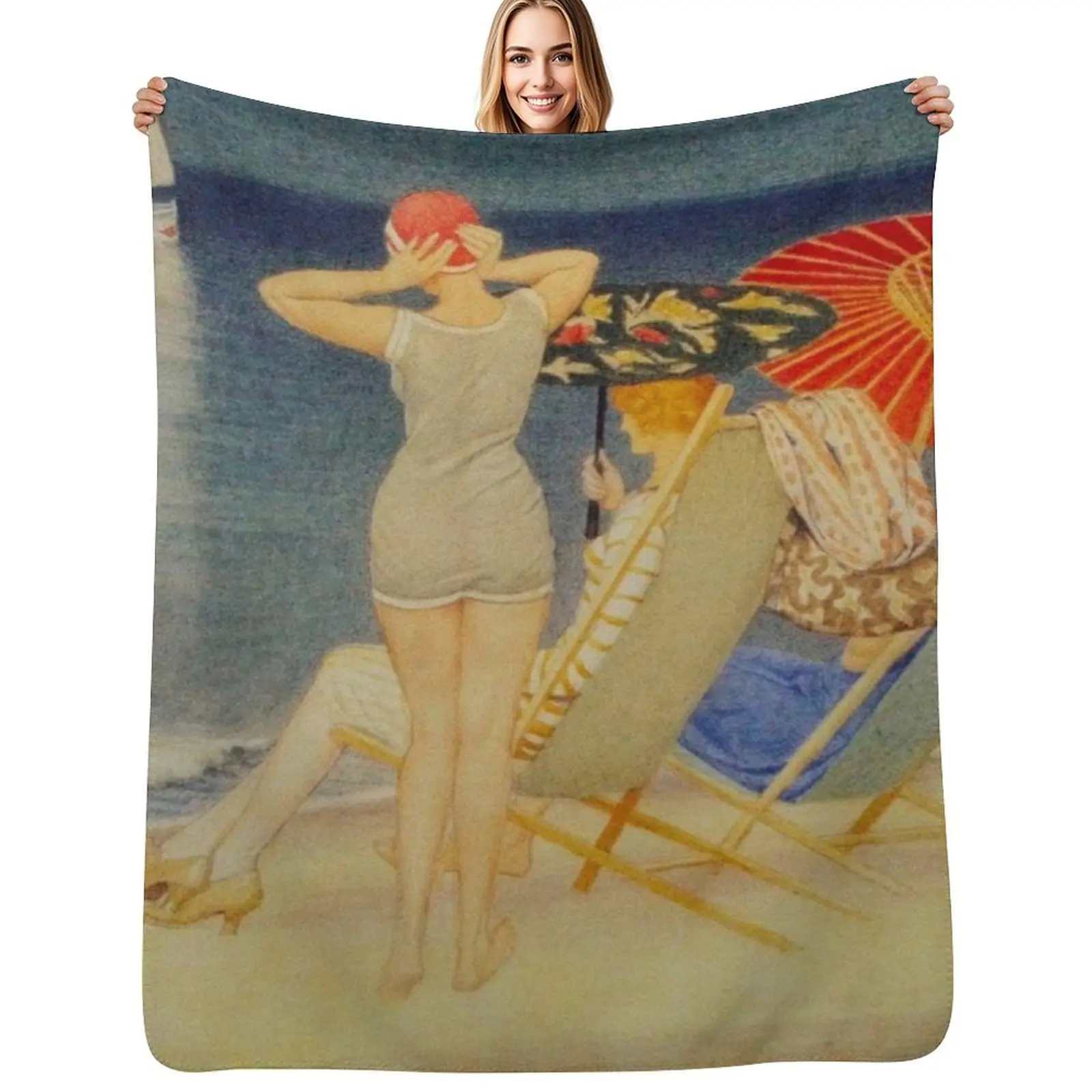 Parasols by Joseph Edward Southall - Vintage Art Throw Blanket Camping Luxury Brand Picnic Large Soft Plaid on the sofa Blankets