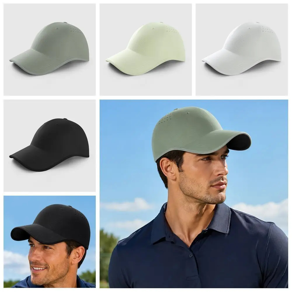 Kreatives Geschenk Nahtlose Baseballkappe Schnell Trocknende Leichte Sporthüte Atmungsaktive Polyester Outdoor-Mütze