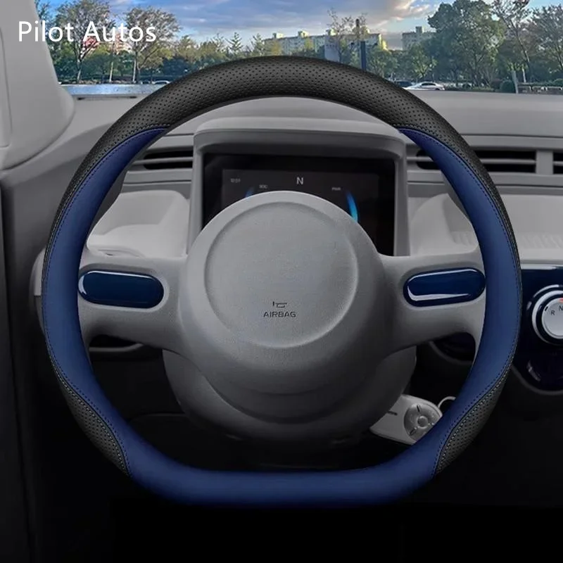 Original Colour Car Steering Wheel Cover Interior Genuine Leather Breathe Nappa For Bestune Pony 2024