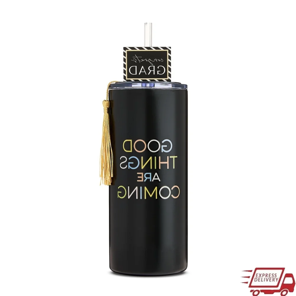 

Insulated Stainless Steel Tumbler with Straw Good Things are Coming Congrats Grad Gift High School College Graduation 18.5oz