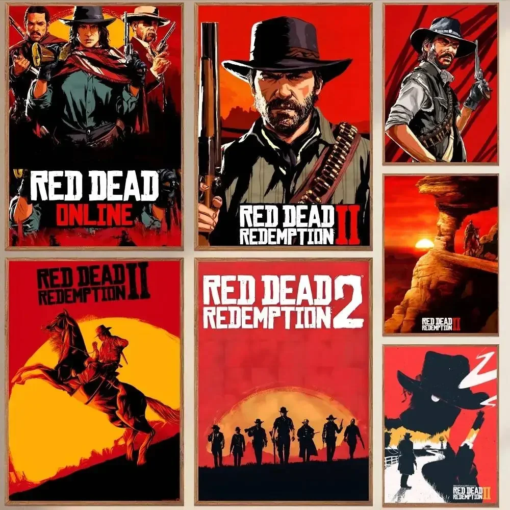 Game R-Red D-DeadS Redemption 2 Poster HD Art Sticky Wall Waterproof Home Living Room Bar Decoration