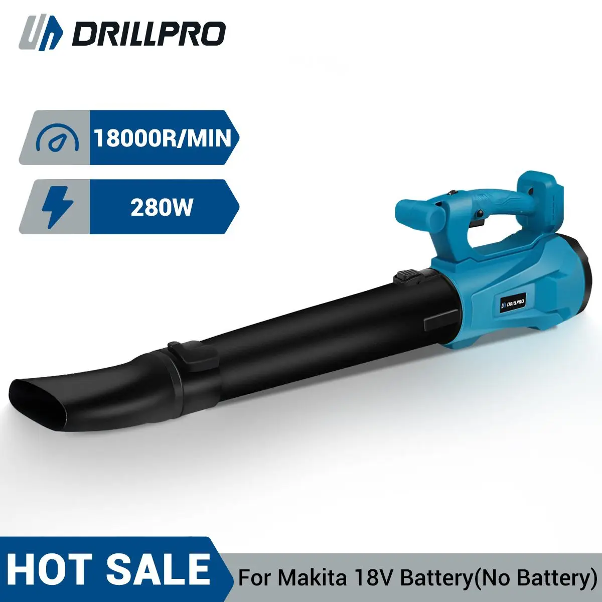 Drillpro 2000W Electric Air Blower Cordless for Makita 18V Battery Leaf Blower Electric Dust Snow Blower Garden Power Tool