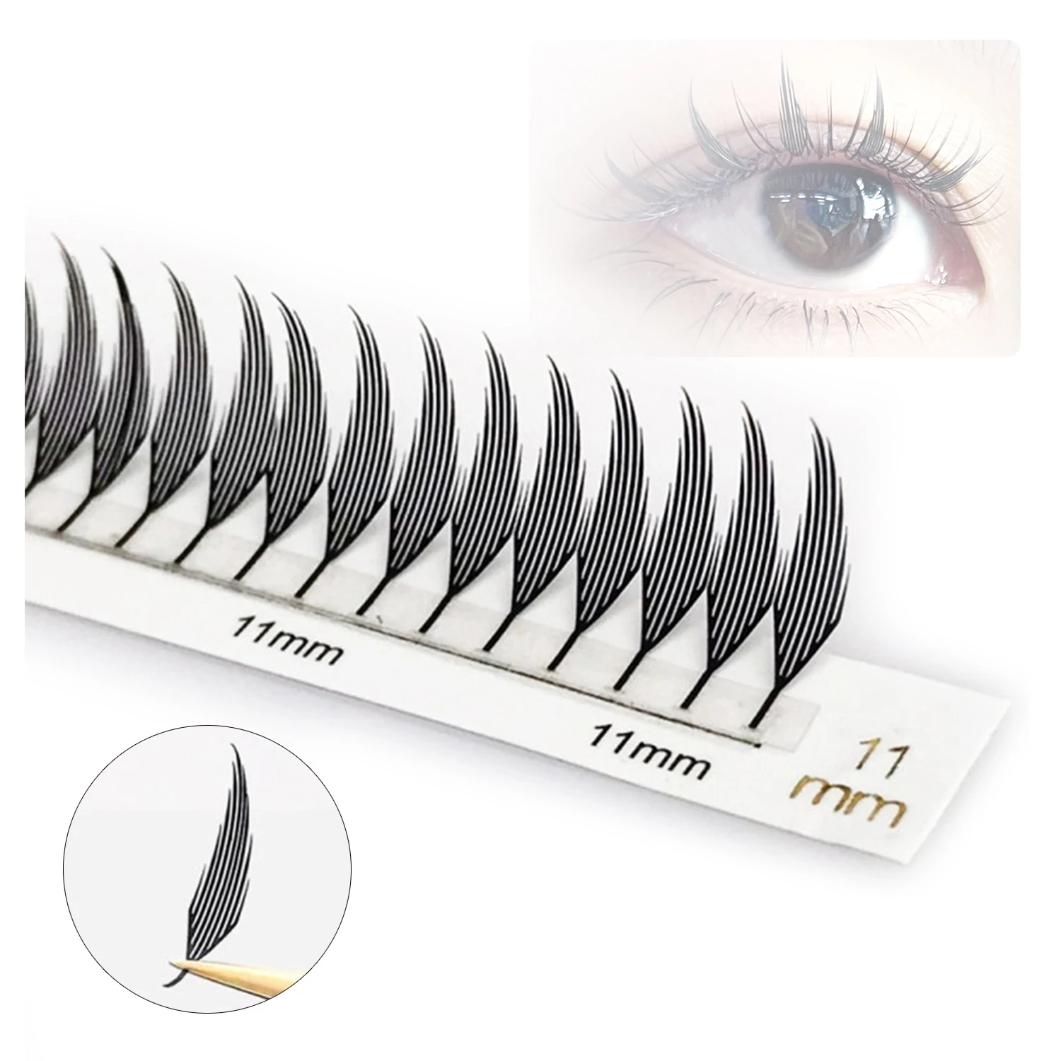 Rujade Comic Spire Eyelashes Premade Volume Fans Faux Mink Pointy Base Cluster Lashes Feather shape Russian Eyelashes Extensions