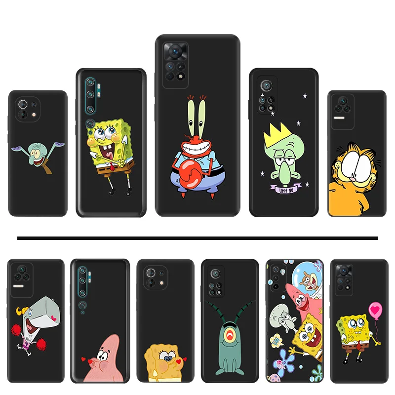 Phone Case for Redmi A3 A3X A2 A1 Plus Note11 11s Xiaomi 14 Pro 11T 11 Lite K60 K50 K40 CC9 Cute SpongeBobes Matte Back Cover