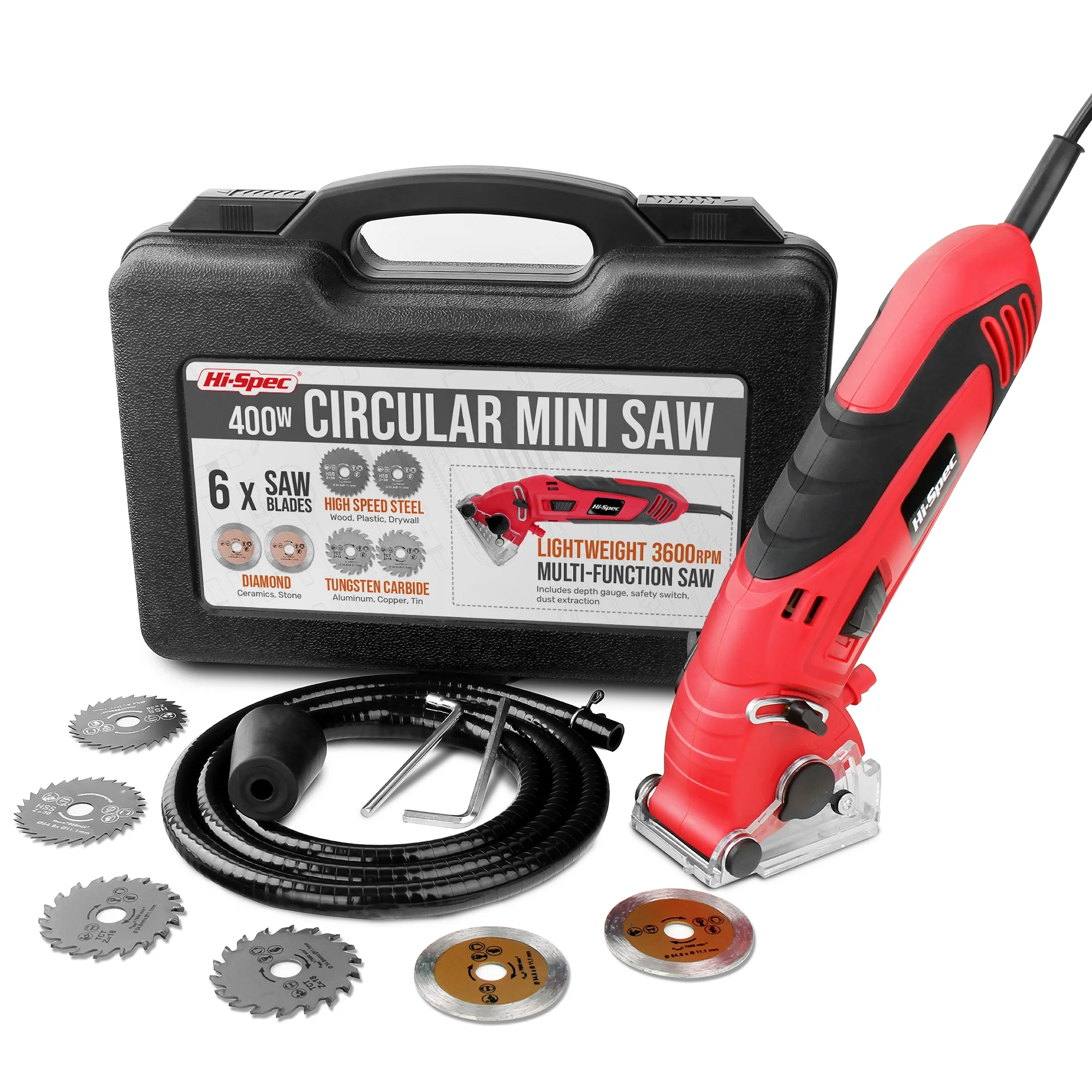 

Hi-Spec Mini Circular Portable Electric Saw Compact Power Tool for Woodworking Cutting And DIY Projects Tool Steel Blade Cutting